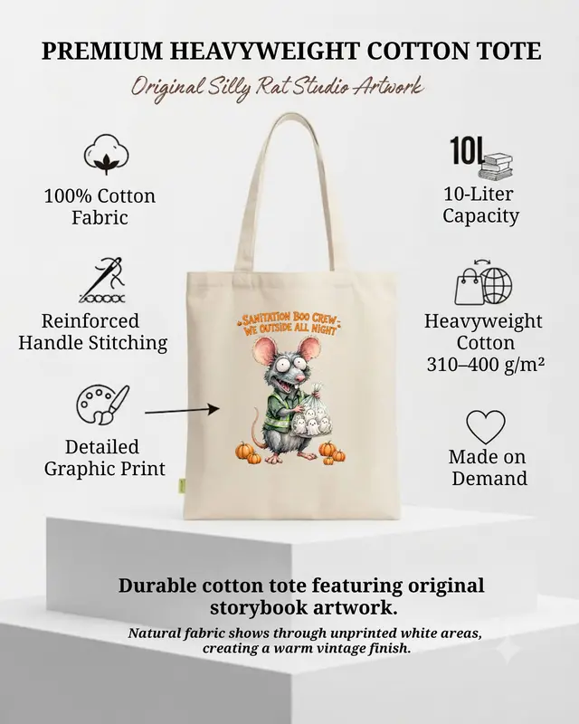 Sanitation Boo Crew Halloween Tote Bag — view 3