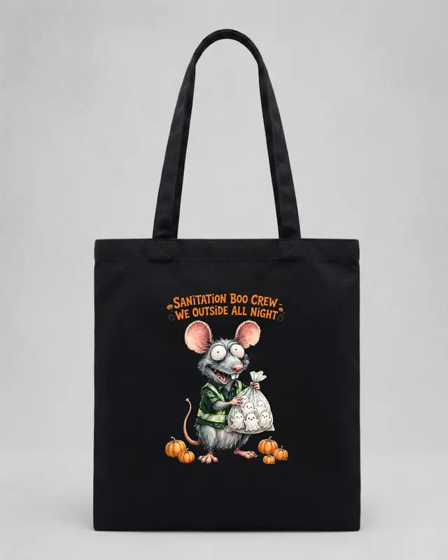 Sanitation Boo Crew Halloween Tote Bag — view 4