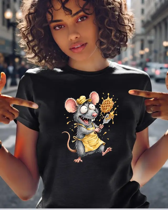 Scattered Smothered Covered & Unhinged Waffle Cook Rat T-shirt — view 2