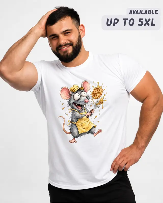 Scattered Smothered Covered & Unhinged Waffle Cook Rat T-shirt — view 3