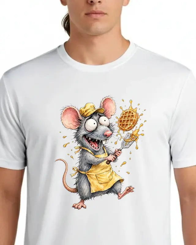 Scattered Smothered Covered & Unhinged Waffle Cook Rat T-shirt — view 9