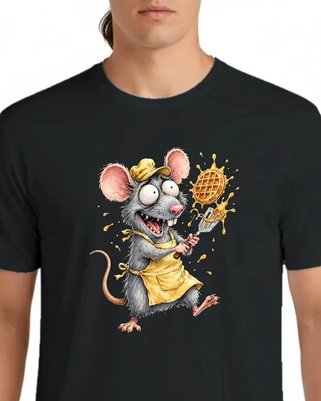 Scattered Smothered Covered & Unhinged Waffle Cook Rat T-shirt — view 10