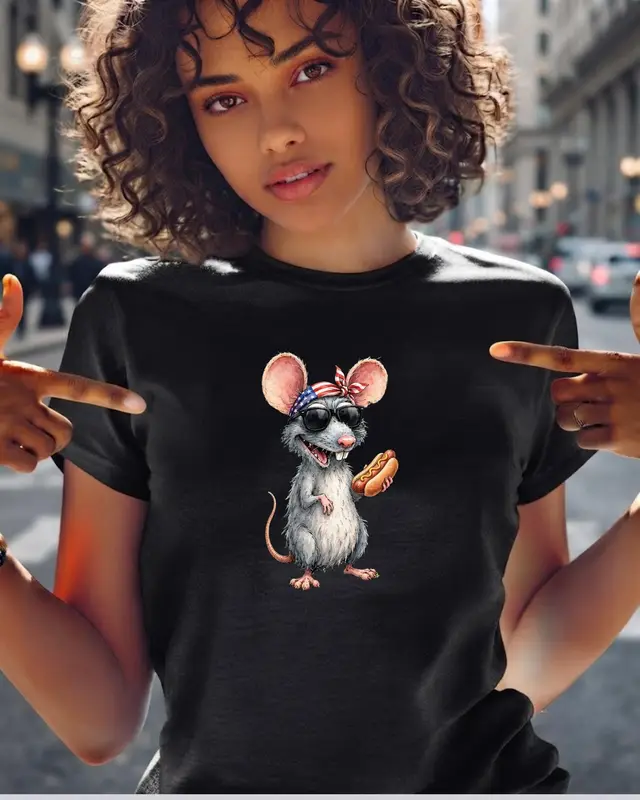 Streetwear Hot Dog Rat Shirt — view 2