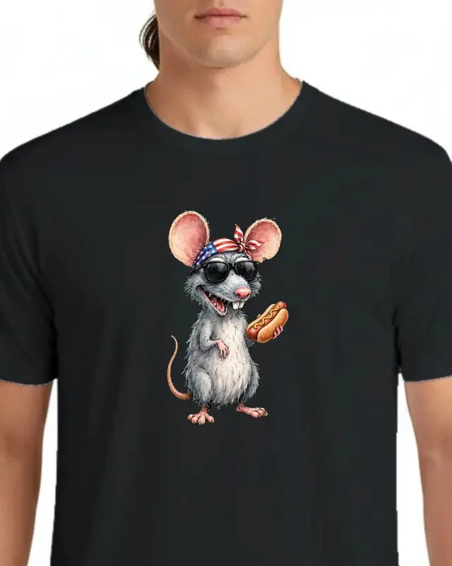 Streetwear Hot Dog Rat Shirt — view 9