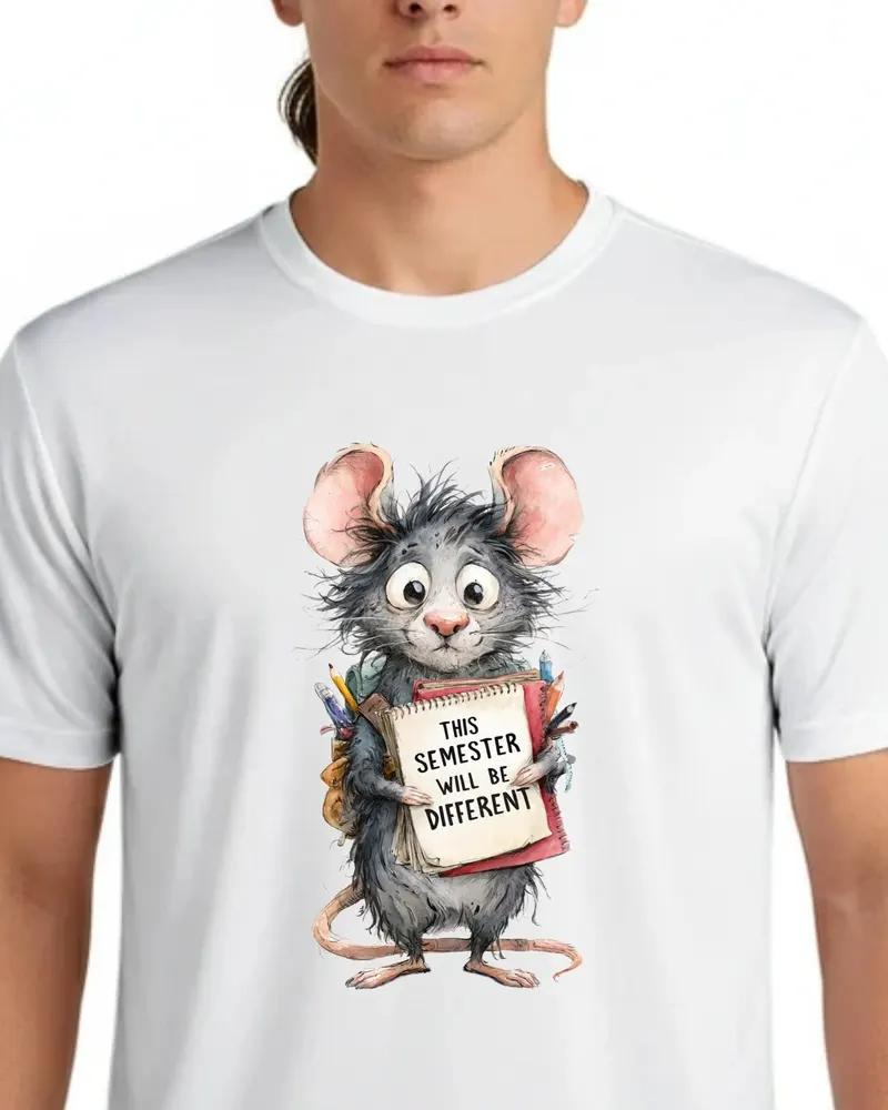 Semester Humor Shirt — hand-drawn rat design
