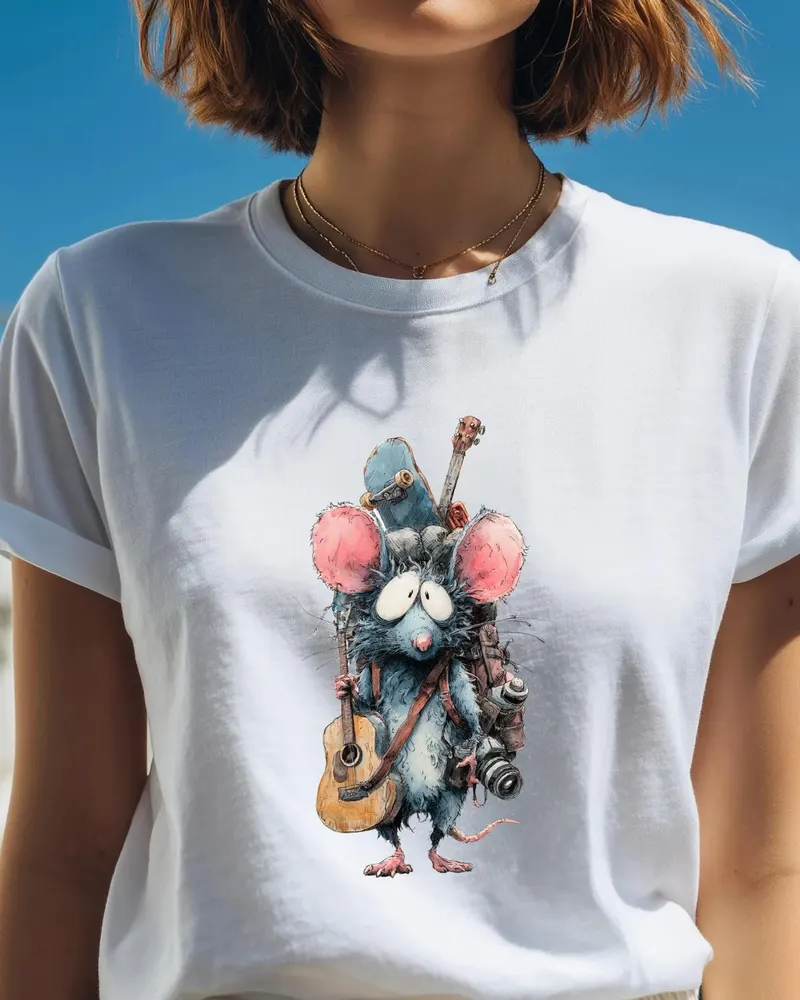 Hobby Lover Graphic Tee — hand-drawn rat design