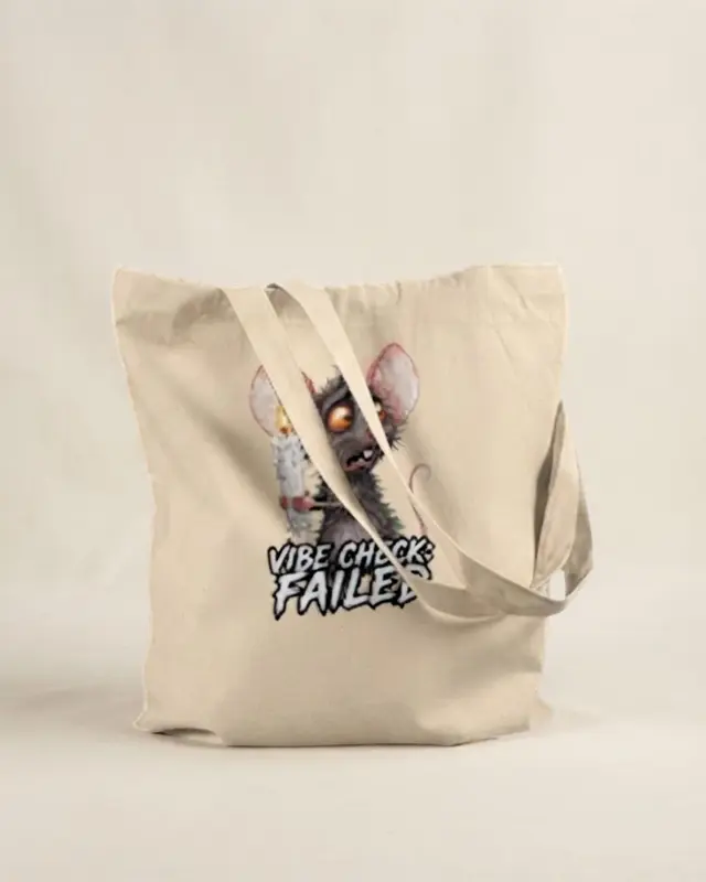 Vibe Check Failed Halloween Rat Tote Bag — view 2