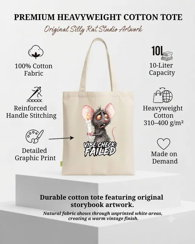 Vibe Check Failed Halloween Rat Tote Bag — view 3