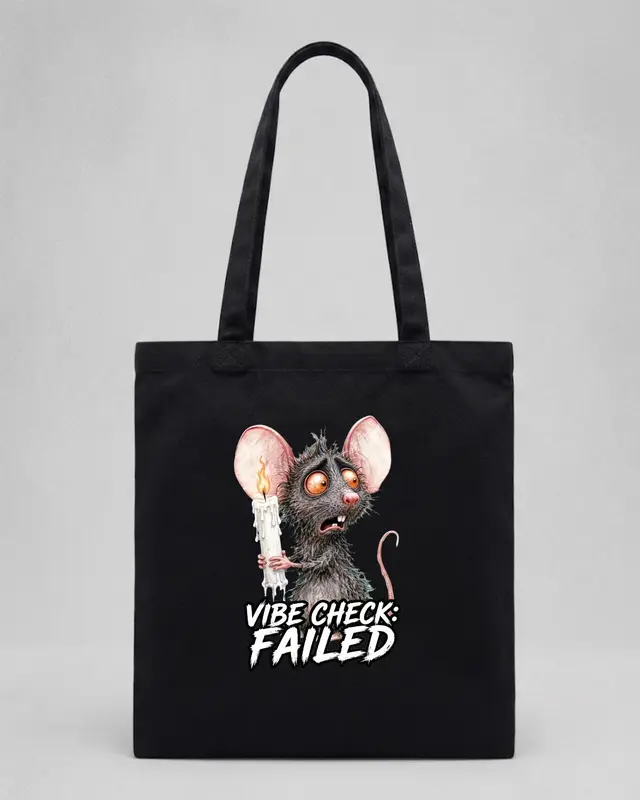 Vibe Check Failed Halloween Rat Tote Bag — view 4