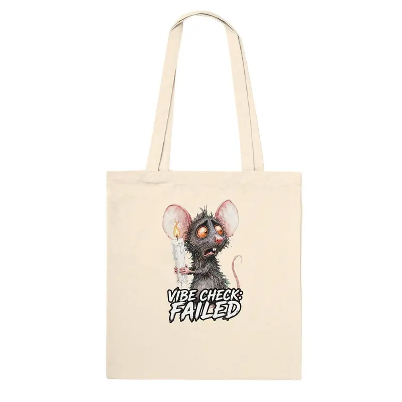 Vibe Check Failed Halloween Rat Tote Bag — view 6