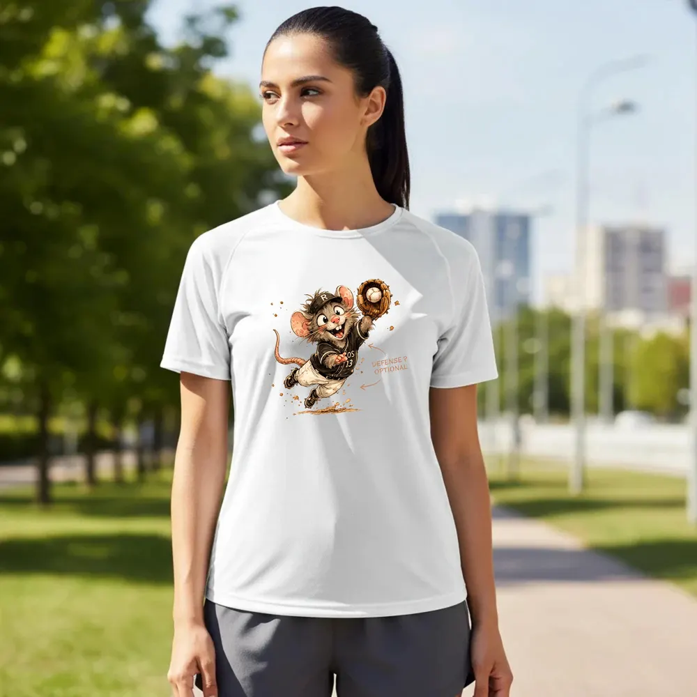 Vintage Baseball Mascot Shirt — hand-drawn rat design