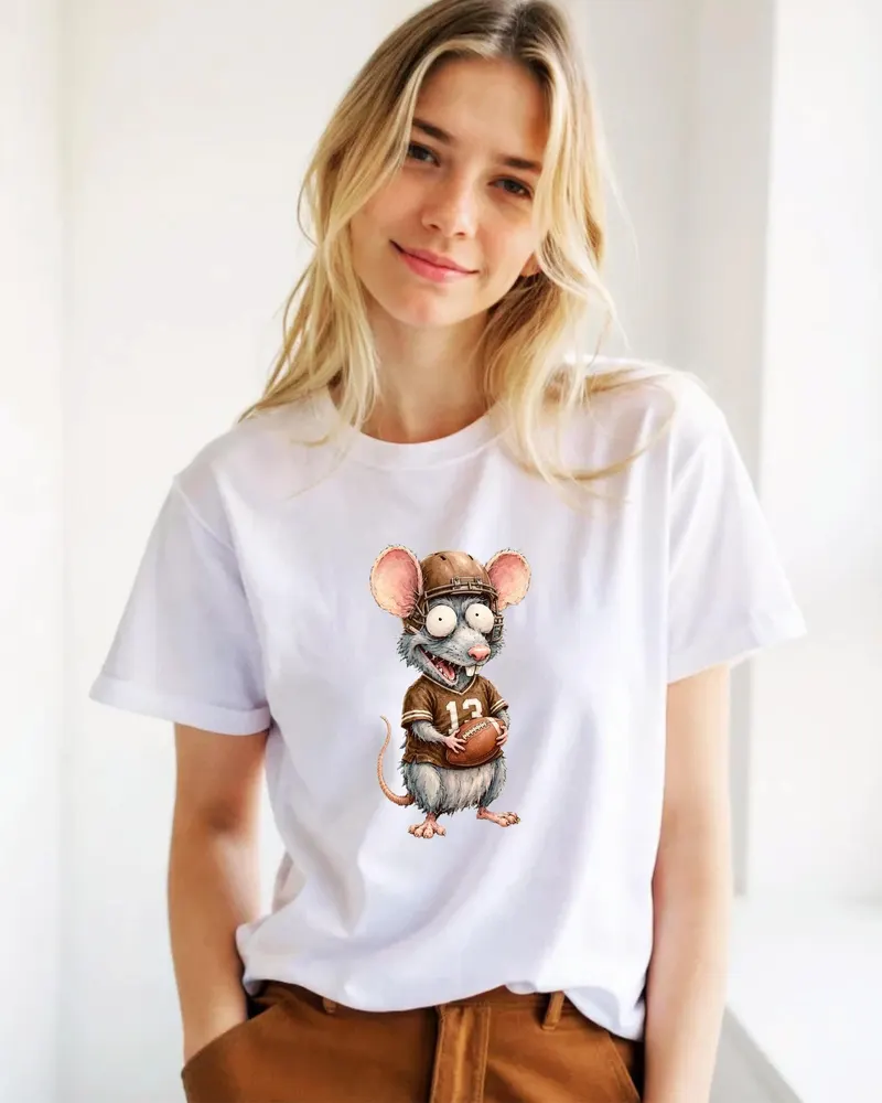 Vintage Football Rat Shirt — hand-drawn rat design