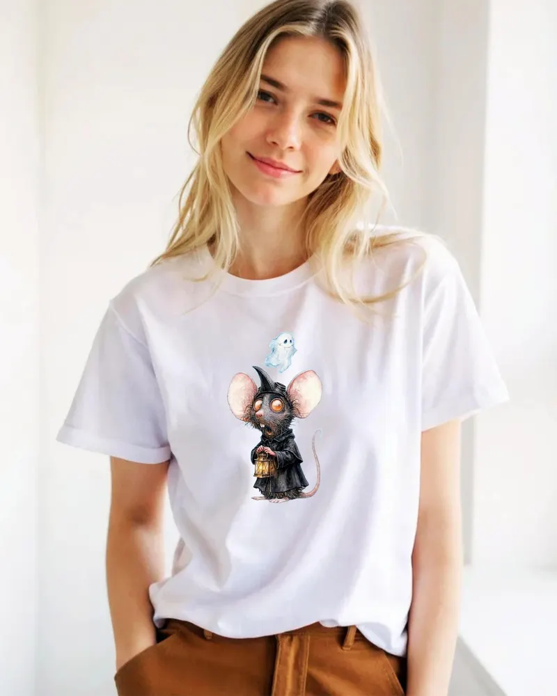 Vintage Halloween Rat Shirt — hand-drawn rat design