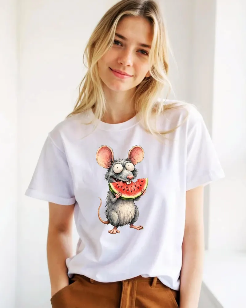Watermelon Rat Shirt ā hand-drawn rat design