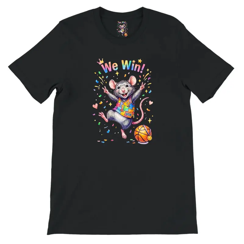 We Win! Basketball Rat T-Shirt — view 2