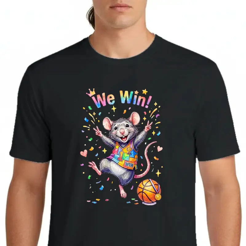 We Win! Basketball Rat T-Shirt — view 6