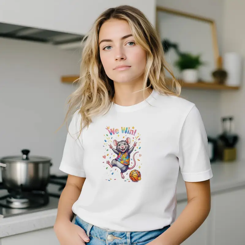 We Win! Basketball Rat T-Shirt — view 7