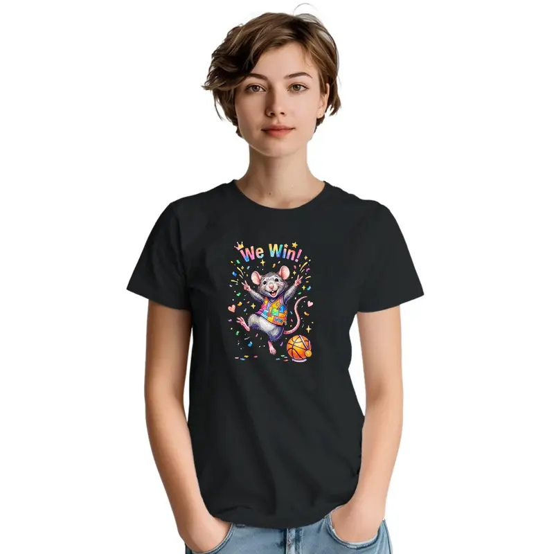 We Win! Basketball Rat T-Shirt — view 12